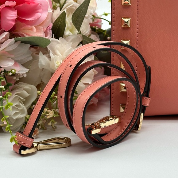 Michael Kors Medium Studded Saffiano Leather Satchel - Picture 14 of 15